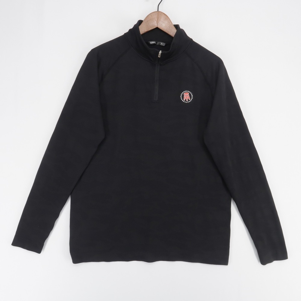 UNRL Elite Pullover Mens M Black Barstool Sports Quarter Zip Athletic Fit Golf